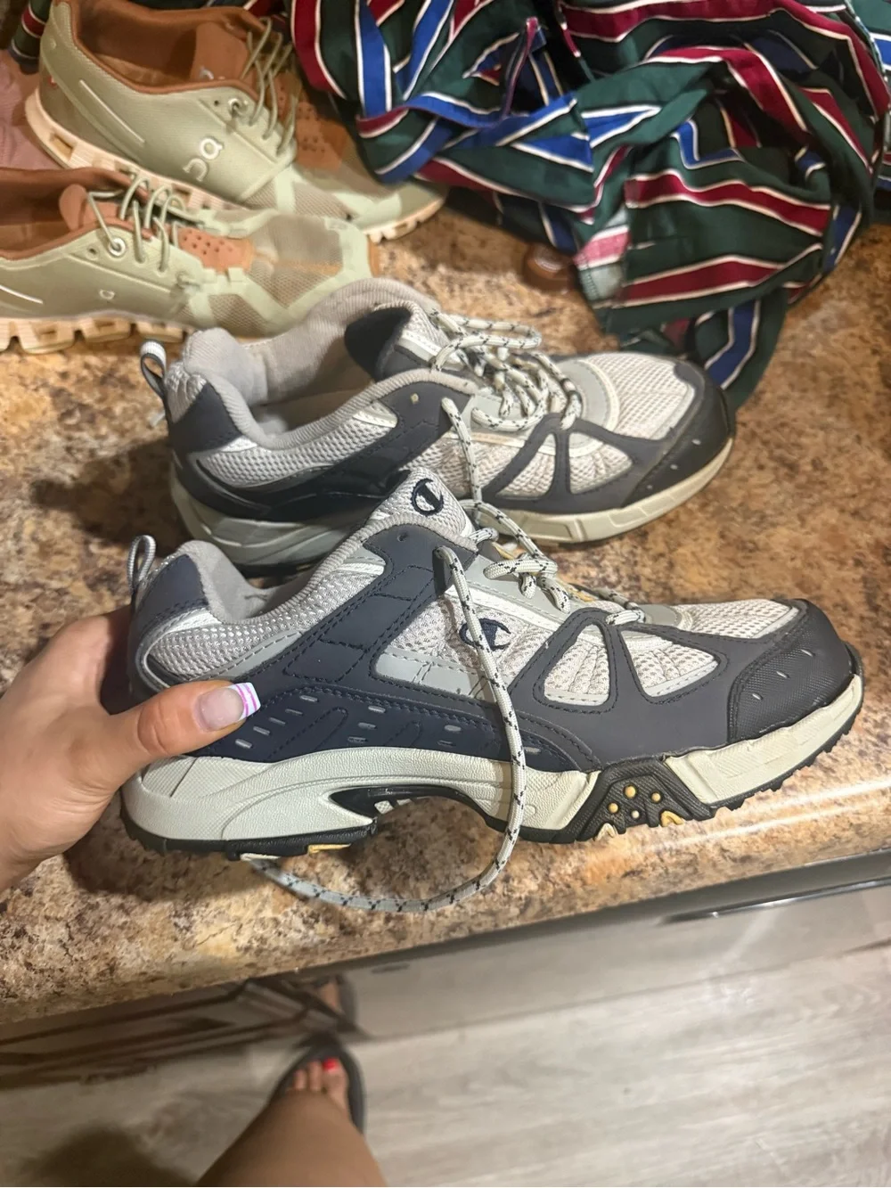 Champion Grey and White Athletic Sneakers